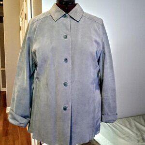 Valerie Stevens Light Blue Suede Leather Jacket